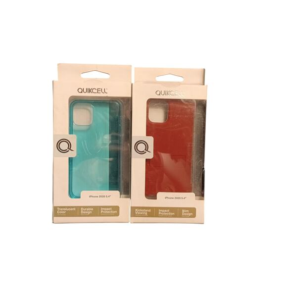 2 Quikcell iPhone 12 Mini Phone Case — Clear Blue & Red Case - Picture 1 of 5